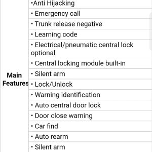 Universal Anti-Hijacking Car Security Car Alarm System With Auto Door Lock